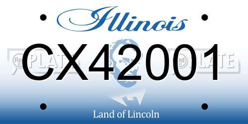 CX42001 Illinois License Plate