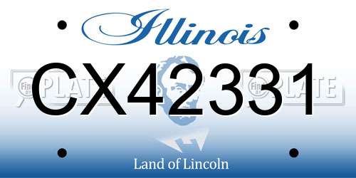 CX42331 Illinois License Plate