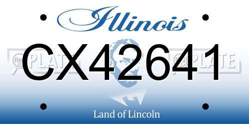 CX42641 Illinois License Plate