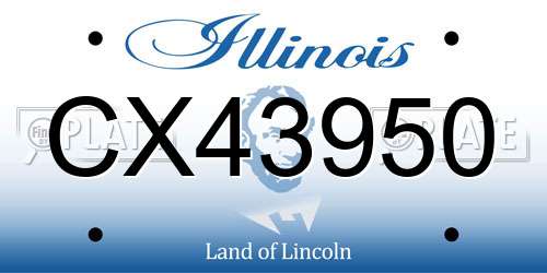 CX43950 Illinois License Plate