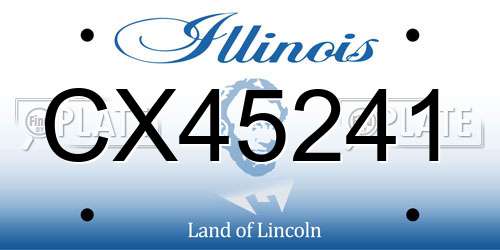 CX45241 Illinois License Plate
