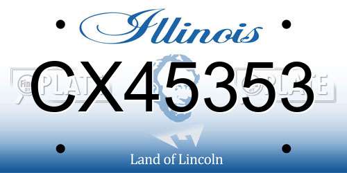 CX45353 Illinois License Plate