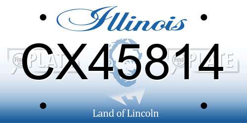 CX45814 Illinois License Plate