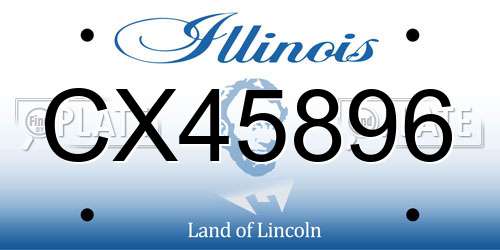 CX45896 Illinois License Plate