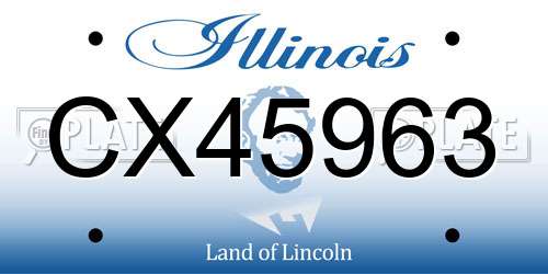 CX45963 Illinois License Plate