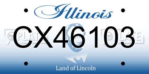 CX46103 Illinois License Plate