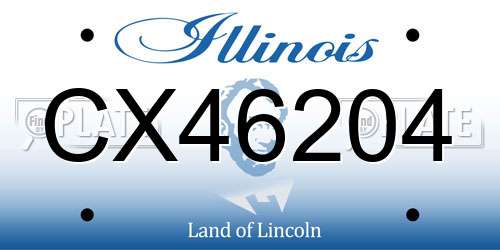 CX46204 Illinois License Plate