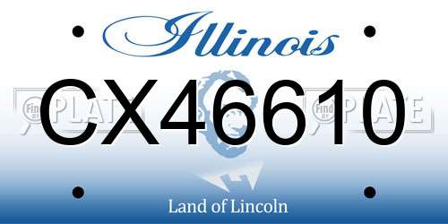 CX46610 Illinois License Plate