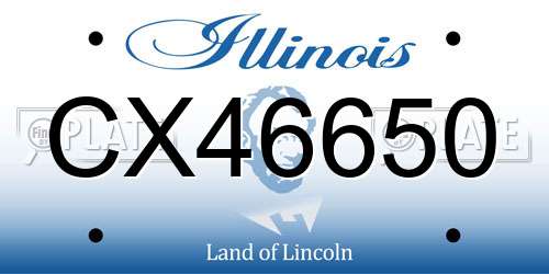 CX46650 Illinois License Plate