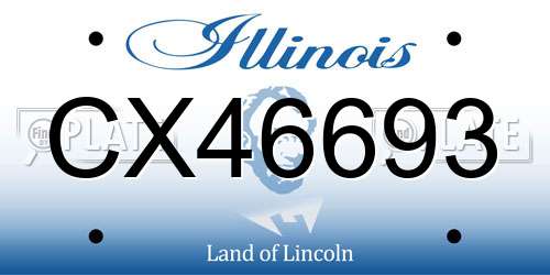 CX46693 Illinois License Plate