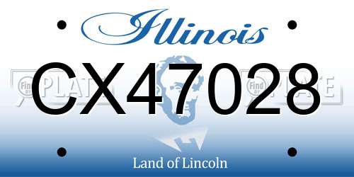 CX47028 Illinois License Plate