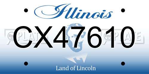 CX47610 Illinois License Plate