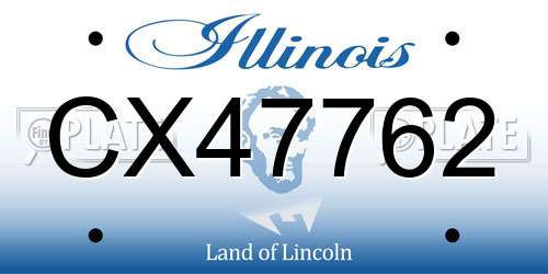 CX47762 Illinois License Plate