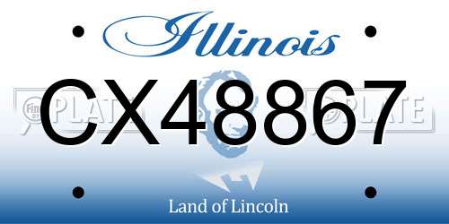 CX48867 Illinois License Plate