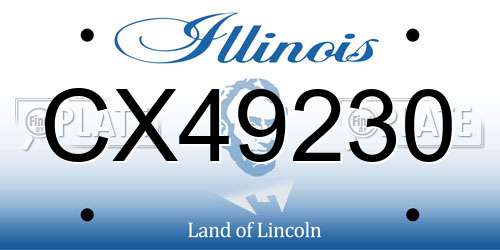 CX49230 Illinois License Plate
