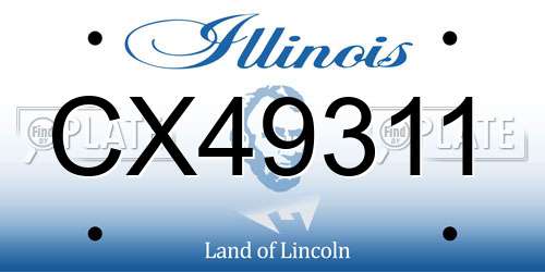 CX49311 Illinois License Plate