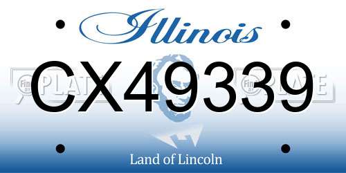 CX49339 Illinois License Plate