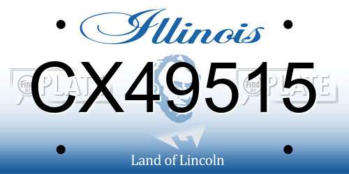 CX49515 Illinois License Plate