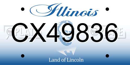 CX49836 Illinois License Plate