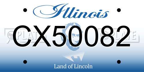 CX50082 Illinois License Plate