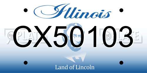 CX50103 Illinois License Plate