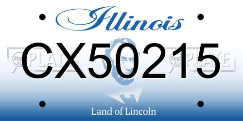 CX50215 Illinois License Plate