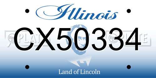 CX50334 Illinois License Plate