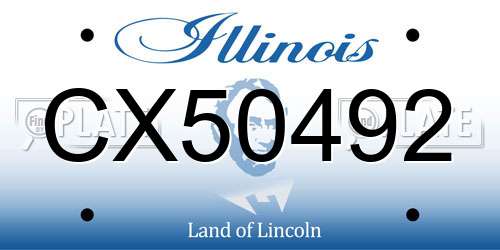 CX50492 Illinois License Plate