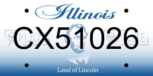 CX51026 Illinois License Plate