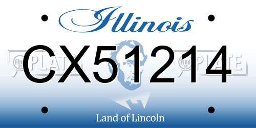 CX51214 Illinois License Plate