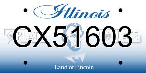 CX51603 Illinois License Plate