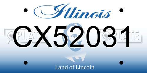 CX52031 Illinois License Plate