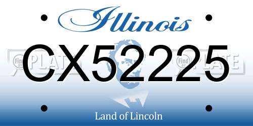 CX52225 Illinois License Plate
