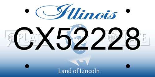 CX52228 Illinois License Plate