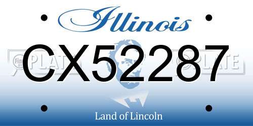 CX52287 Illinois License Plate