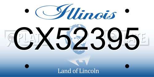CX52395 Illinois License Plate