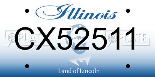 CX52511 Illinois License Plate