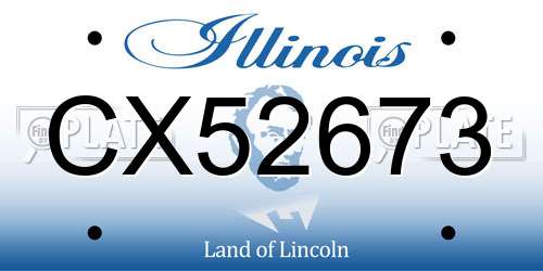 CX52673 Illinois License Plate