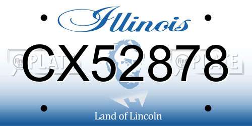 CX52878 Illinois License Plate