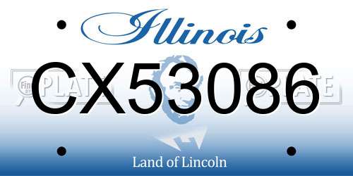 CX53086 Illinois License Plate
