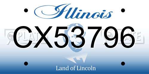CX53796 Illinois License Plate