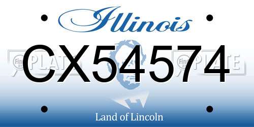 CX54574 Illinois License Plate