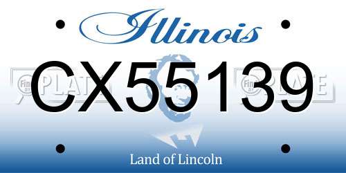 CX55139 Illinois License Plate