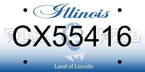 CX55416 Illinois License Plate