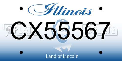 CX55567 Illinois License Plate