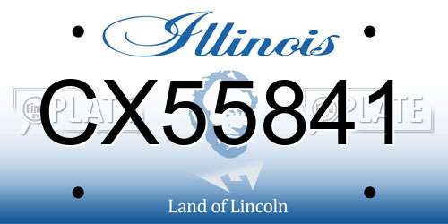 CX55841 Illinois License Plate