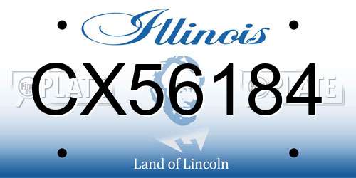 CX56184 Illinois License Plate