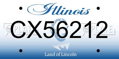 CX56212 Illinois License Plate
