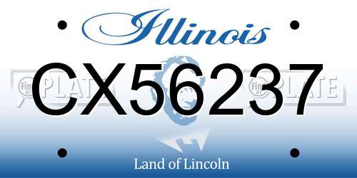 CX56237 Illinois License Plate