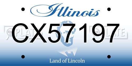 CX57197 Illinois License Plate